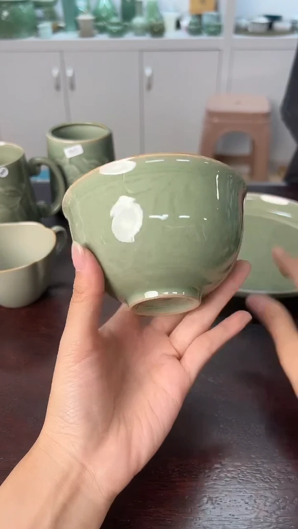 龙泉云间青瓷小米茶器