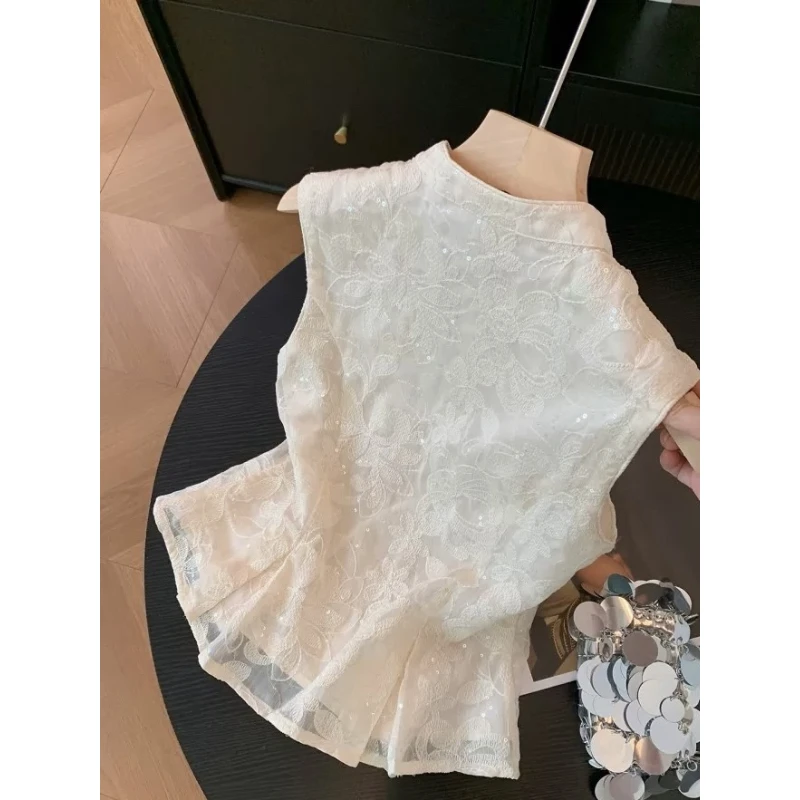 夏季款2025新中式国风重工刺绣衬衫女日常可穿国风盘扣旗袍领上衣