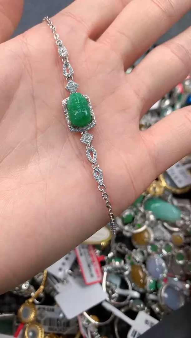 银S925镶嵌戒指翡翠6-----2