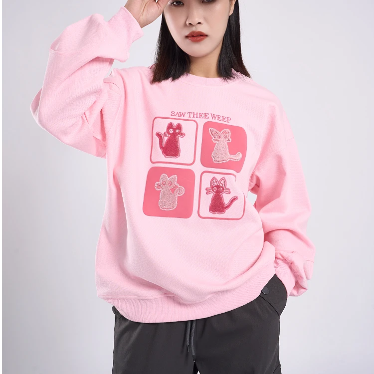 朵拉格格潮流时尚宽松休闲印花卡通卫衣春季