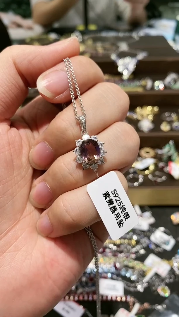 【闪购商品】水晶颈饰银S925镶嵌吊坠