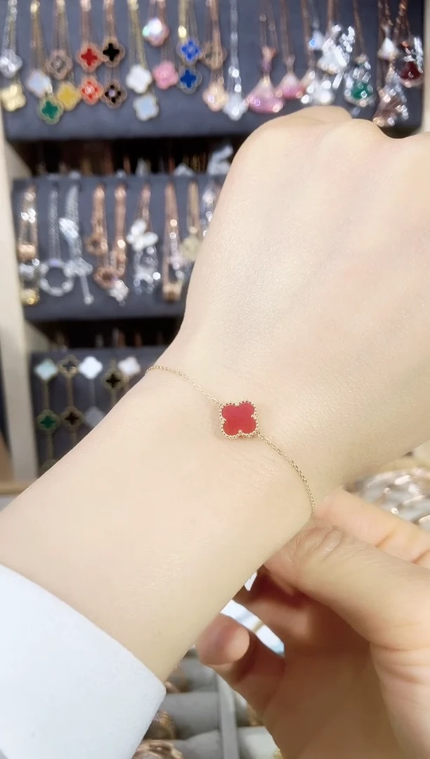 玛瑙/玉髓手链18K金镶嵌玛瑙K黄