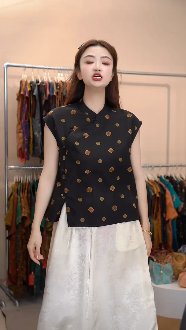 清仓不退不换默认微瑕香云纱茶服