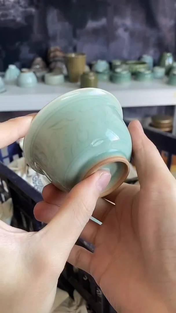 【山隐青瓷】龙窑柴烧杯子   全品