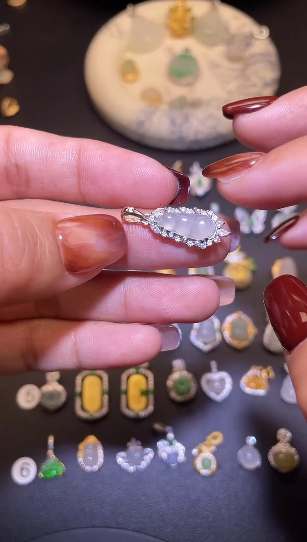 吊坠(不含链)银S925镶嵌翡翠1