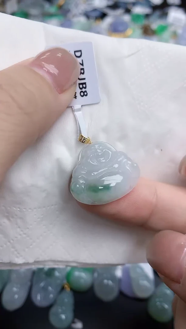 【闪购商品】翡翠颈饰18K金镶嵌天然缅甸翡翠A货