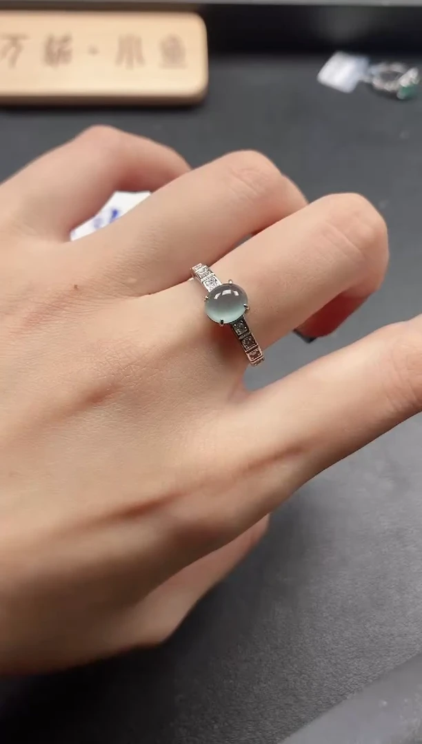 银S925镶嵌戒指翡翠5111