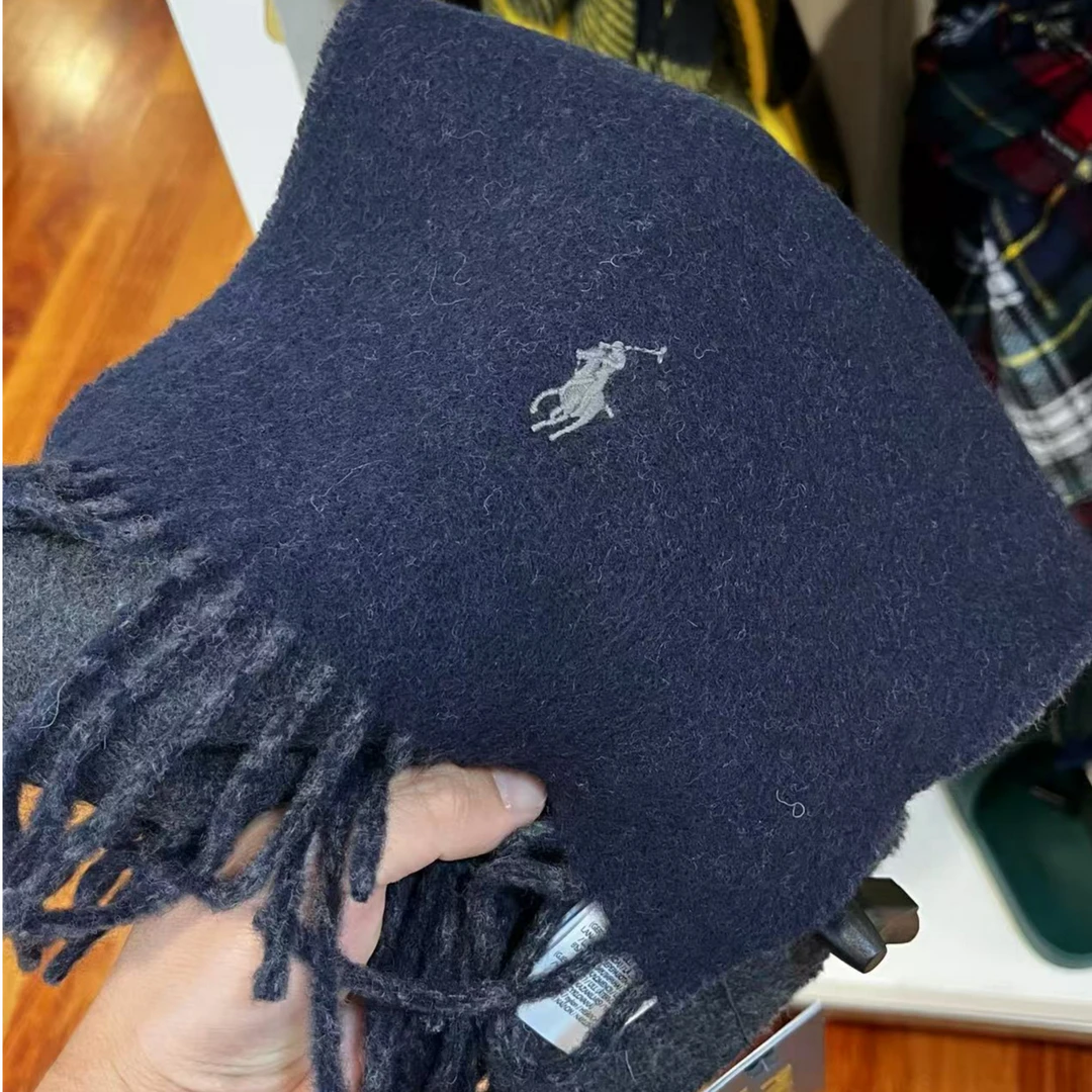 Ralph Lauren/拉夫劳伦PP0383男女同款双色小马标羊毛流苏围巾