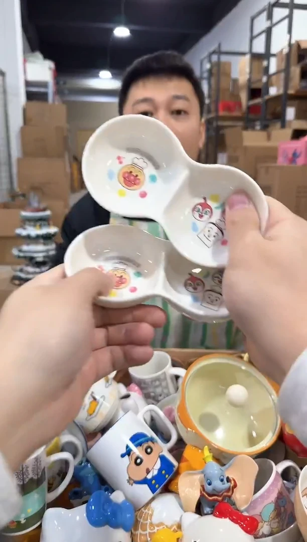 瓷片面包超人花生蘸料碟2件套