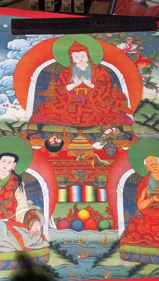 卷轴画卷轴画菊菊唐卡tk