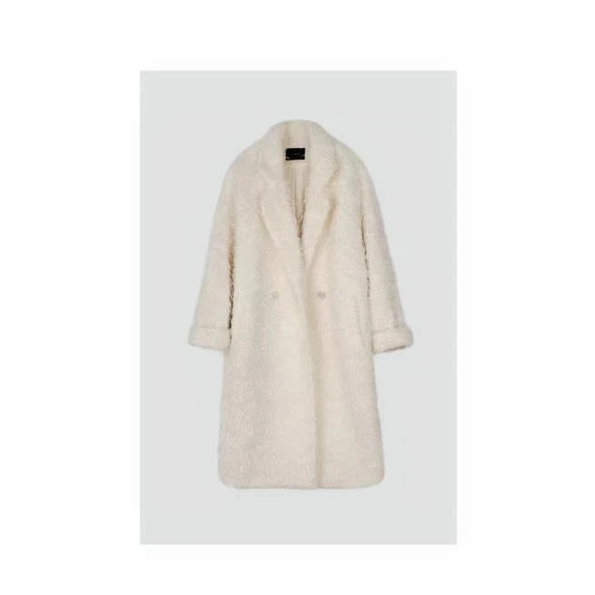 【一桐清仓】女毛呢外套女款白色时尚休闲设计师保暖秋冬3DWDD2956