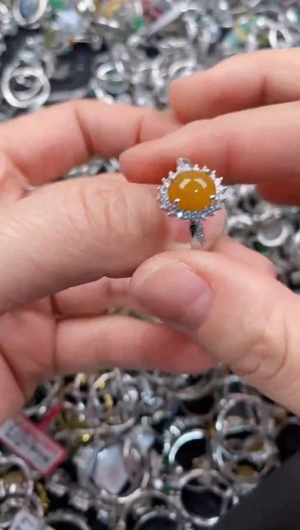 银S925镶嵌戒指翡翠777                4