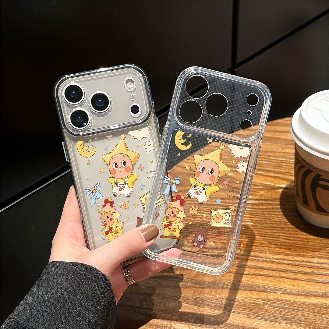 可爱星星人适用苹果17Promax手机壳全包15/16Pro透明软12/13P防摔