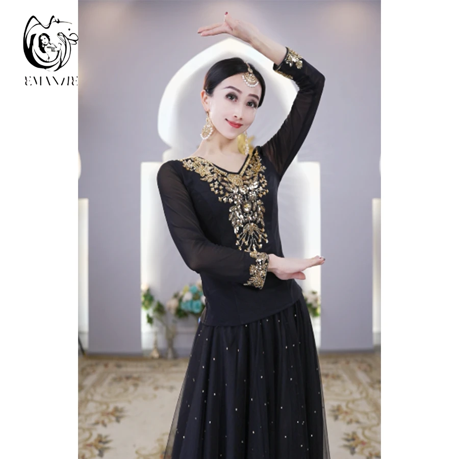 E2661异域风情舞服装民族风女装爆款高弹刺绣打底小上衣