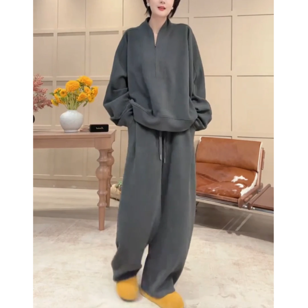 松弛感套装秋装网红女装休闲宽松时尚卫衣两件套宽松显瘦轻奢女装