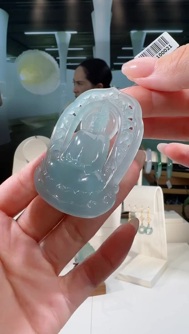 翡翠未镶嵌吊坠(不含链)观音