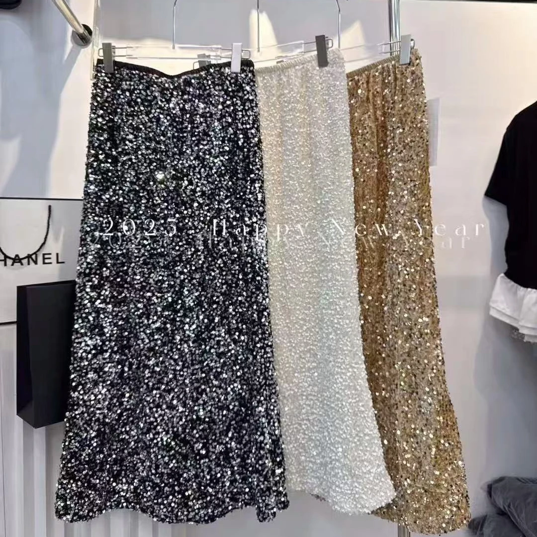 添禧家：早春新款时尚百搭亮片半身裙3