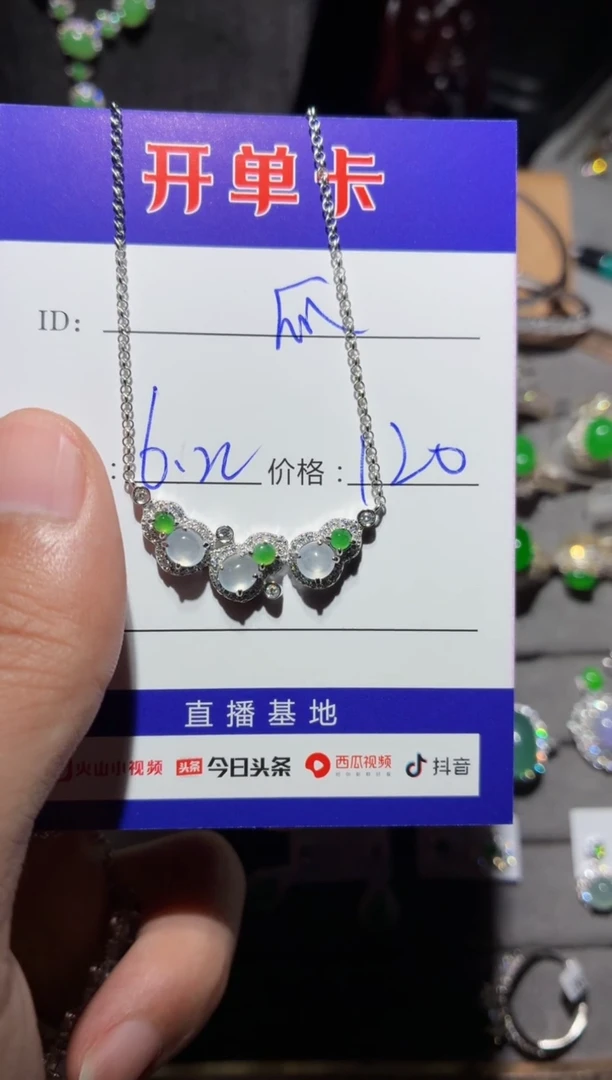 翡翠银S925镶嵌颈饰B****流 BL国际物流