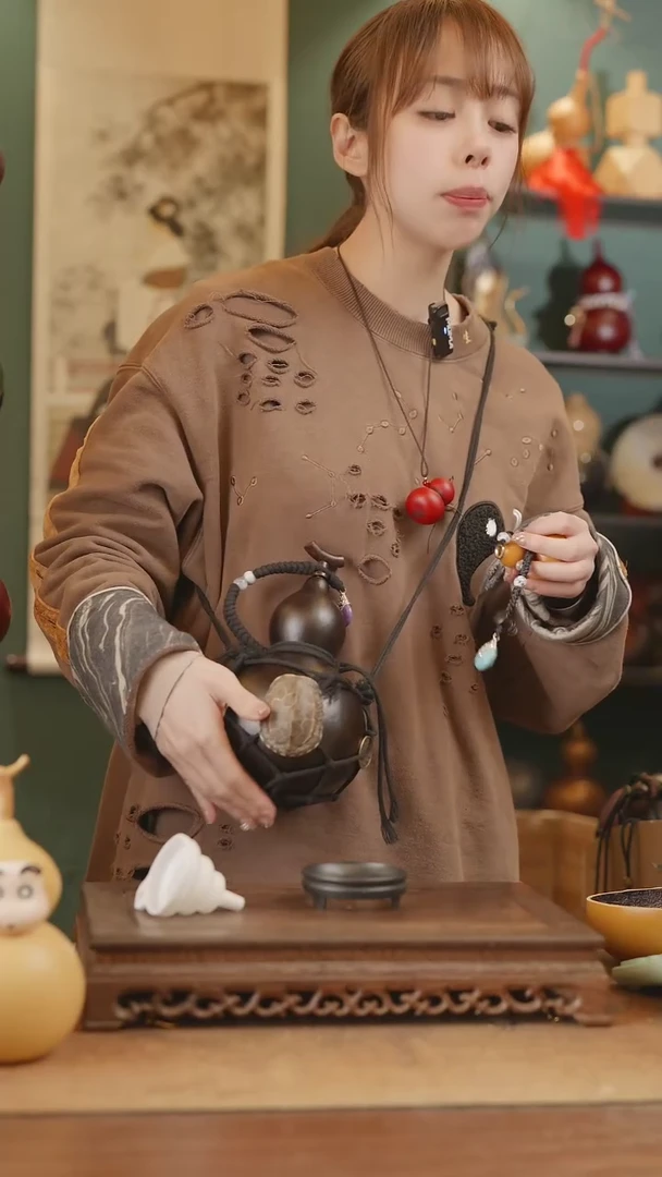 【闪购商品】319号精品天然大漆工艺防渗内胆酒葫芦~