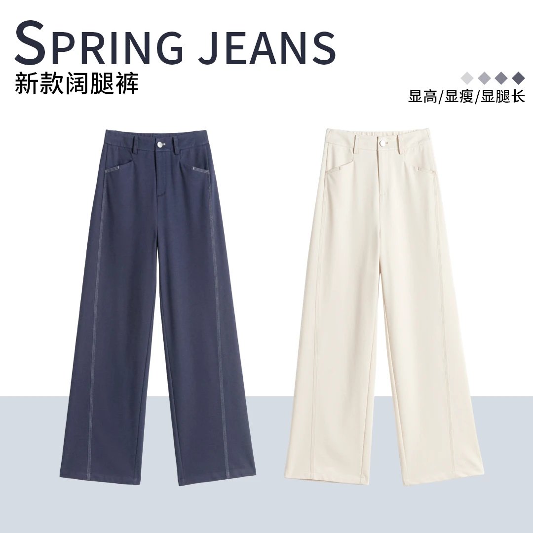 25年春季新款极简高级阔腿裤遮肉显瘦休闲女裤8822