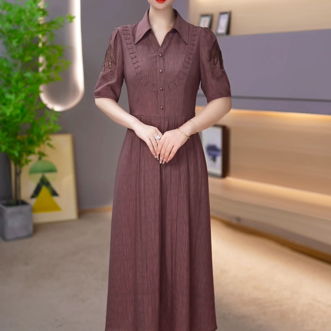 【紫睿女装】25123穿搭连衣裙时尚大气收腰修身显气质显瘦洋气