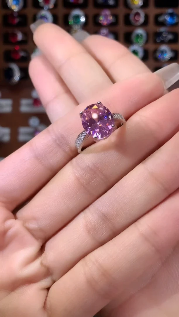 无925银帕帕粉色戒指白1012