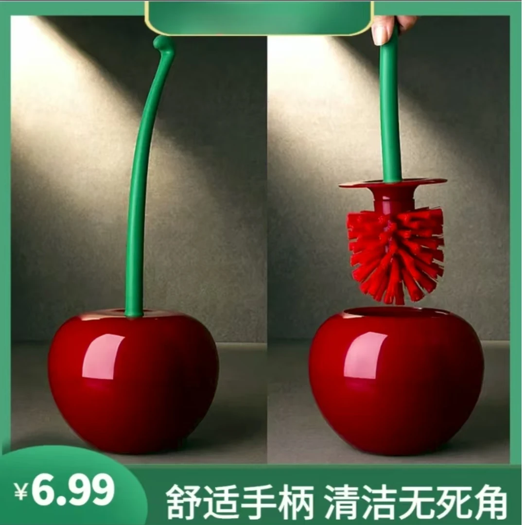 【一个装】跨境樱桃款马桶刷货创意塑料清洁刷厕所刷套装