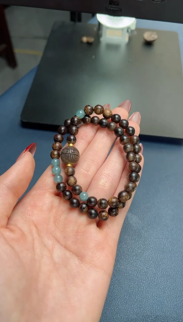 【闪购商品】沉香手串越南芽庄白棋楠沉水级高油老料6mm双圈