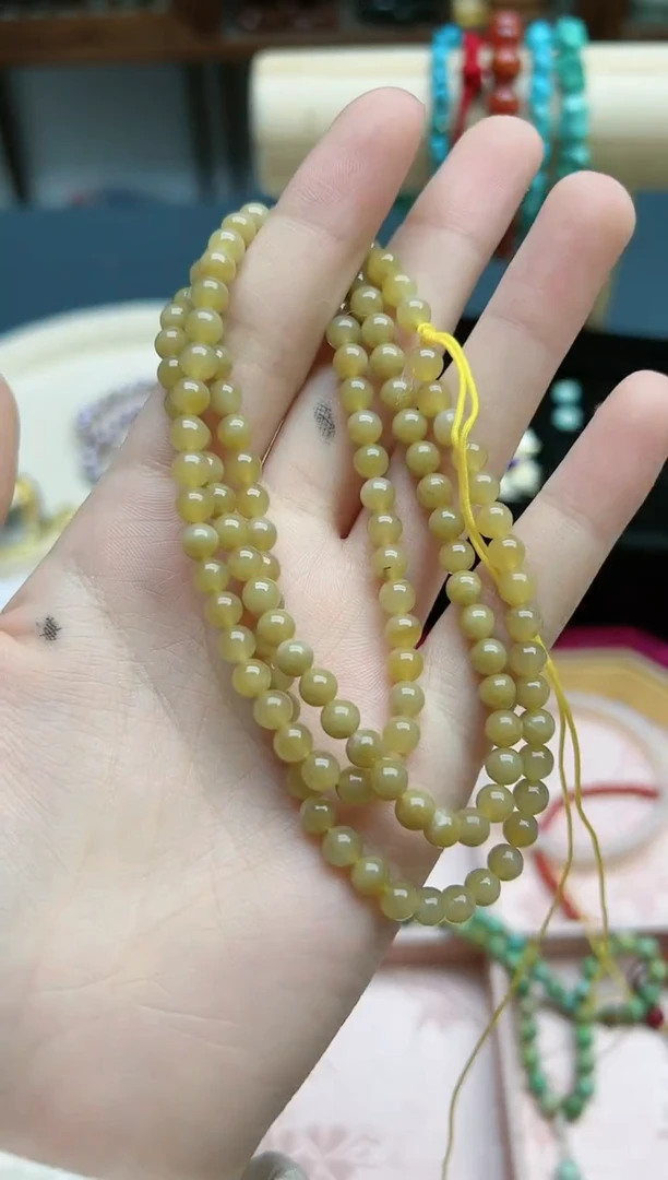 【闪购商品】和田玉长串未镶嵌和田玉糖玉5mm长串*1 ZD
