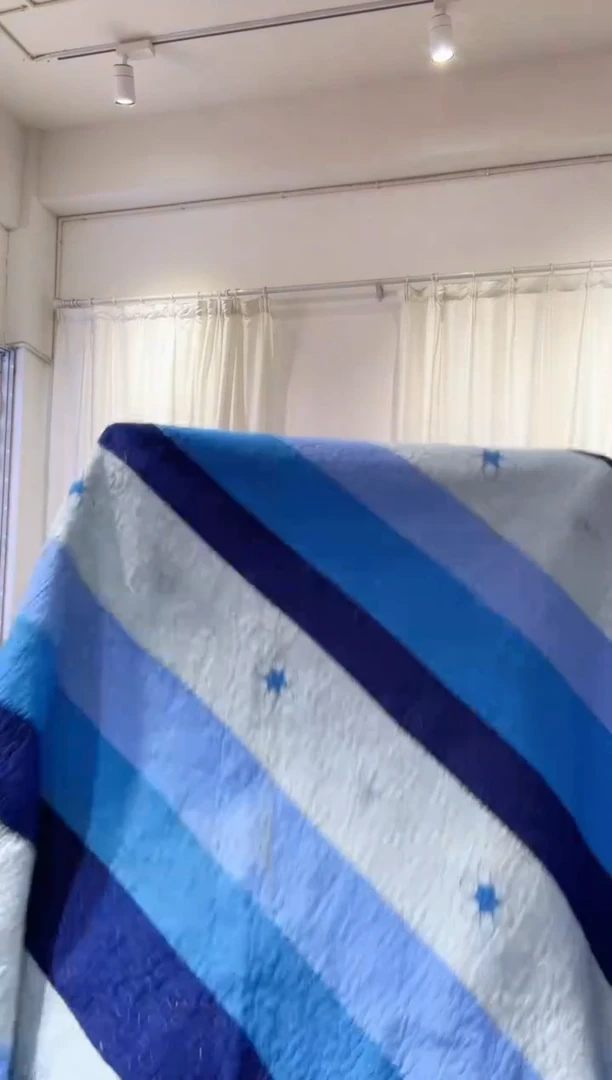 棉220*240纯棉色织床盖150号折印微瑕