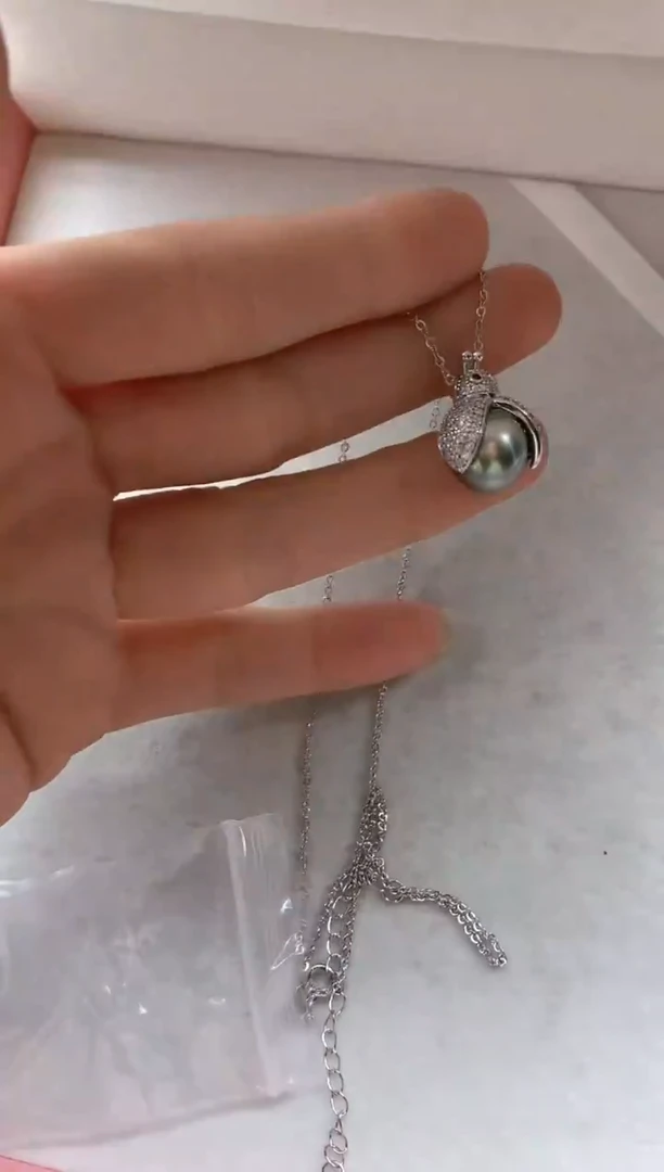 银S925镶嵌套链海水珍珠套链