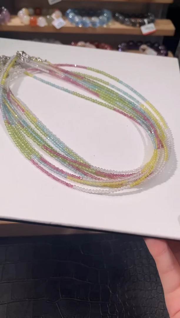 水晶手链未镶嵌碧玺项链3mm多样性发一