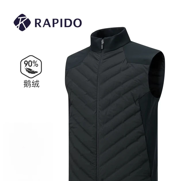 【新品】RAPIDO雳霹道25年秋冬男90%鹅绒运动休闲羽绒马甲CN5938X01
