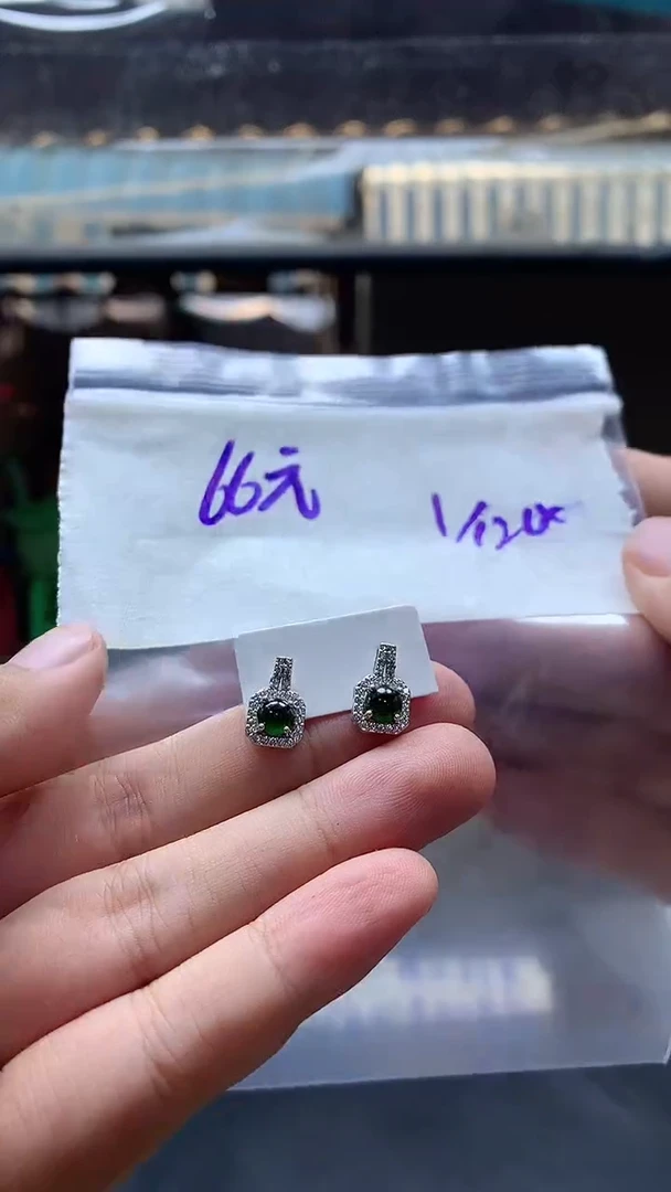 未镶嵌定制翡翠全170耳钉#66元多样性拍一发一毛货需抛光