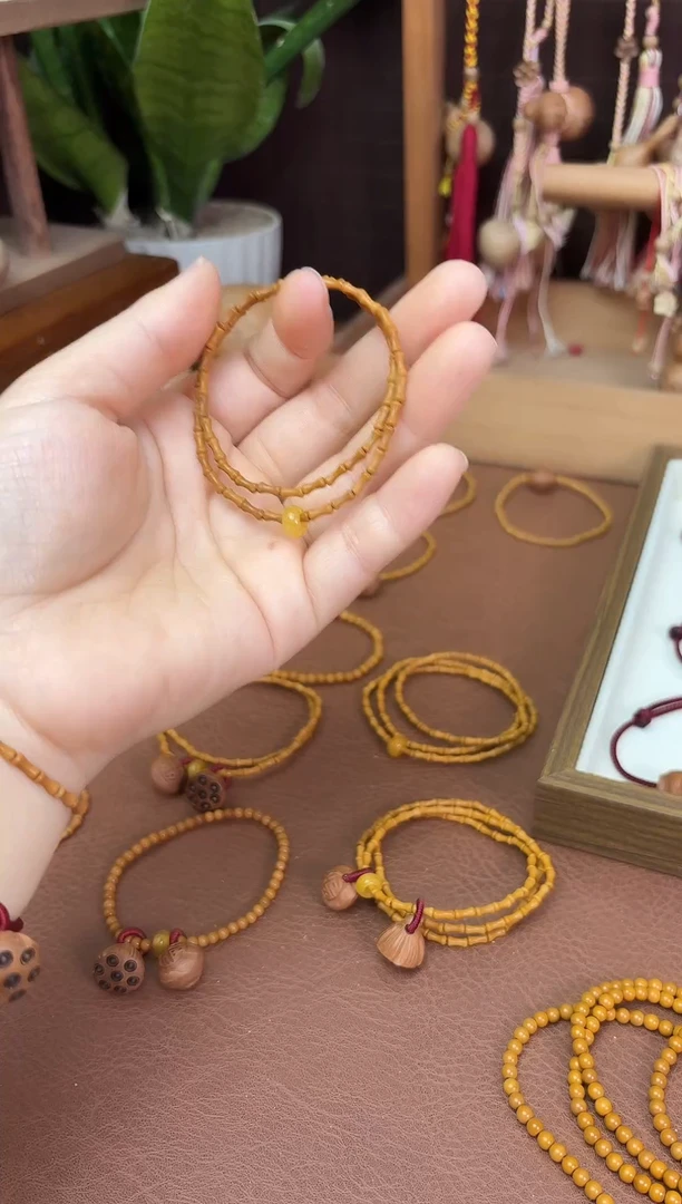 手串桃核竹节双圈跑环