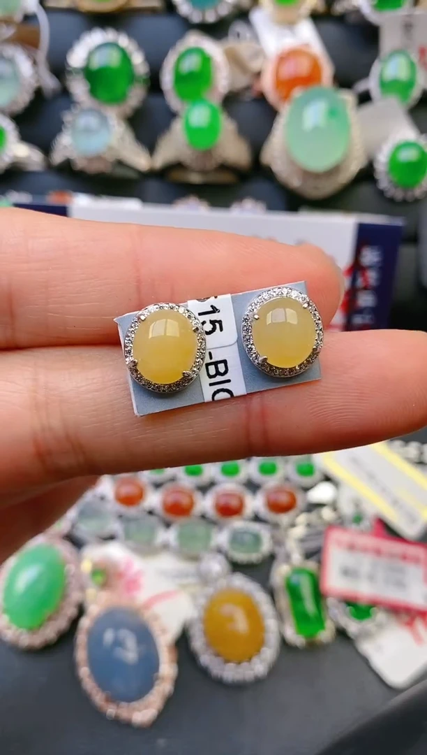 【闪购商品】翡翠戒指银S925镶嵌天然A货翡翠1