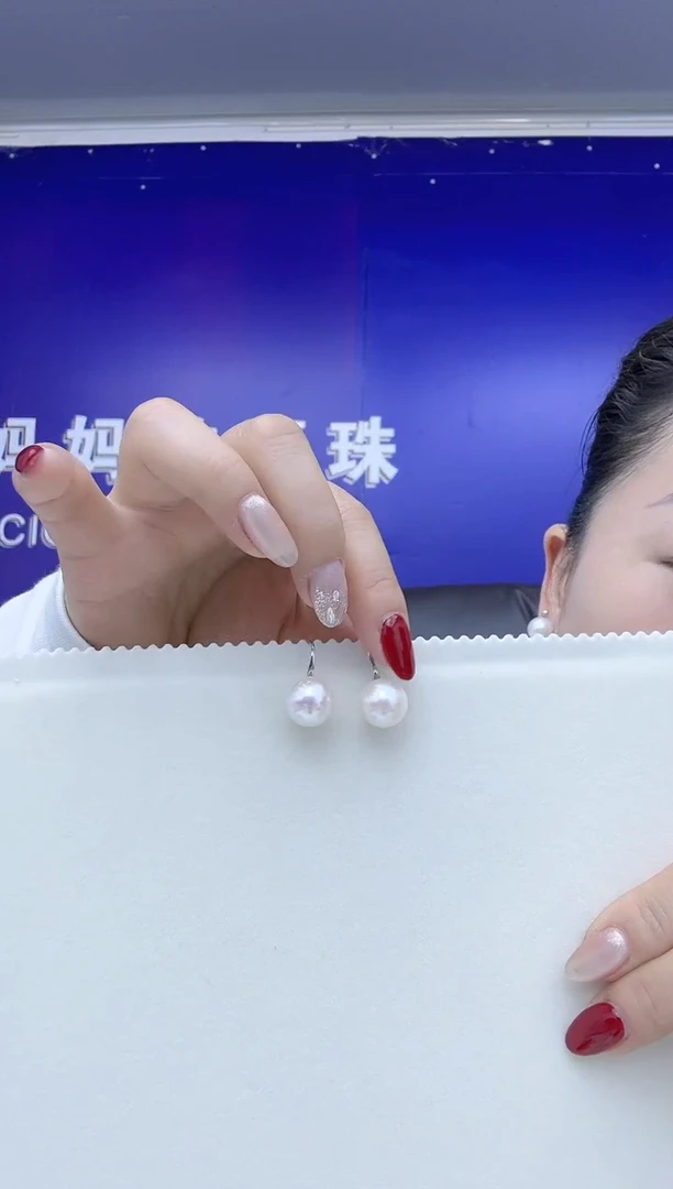 【闪购商品】淡水珍珠耳钩银S925镶嵌12-13mm