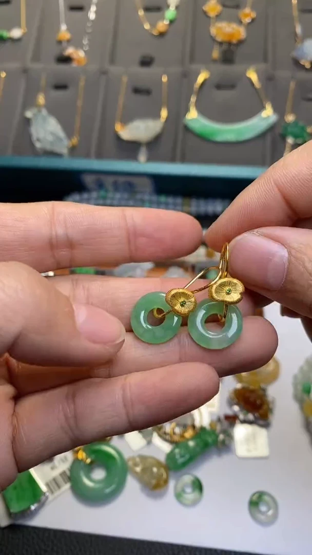 颈饰银S925镶嵌翡翠净货36956