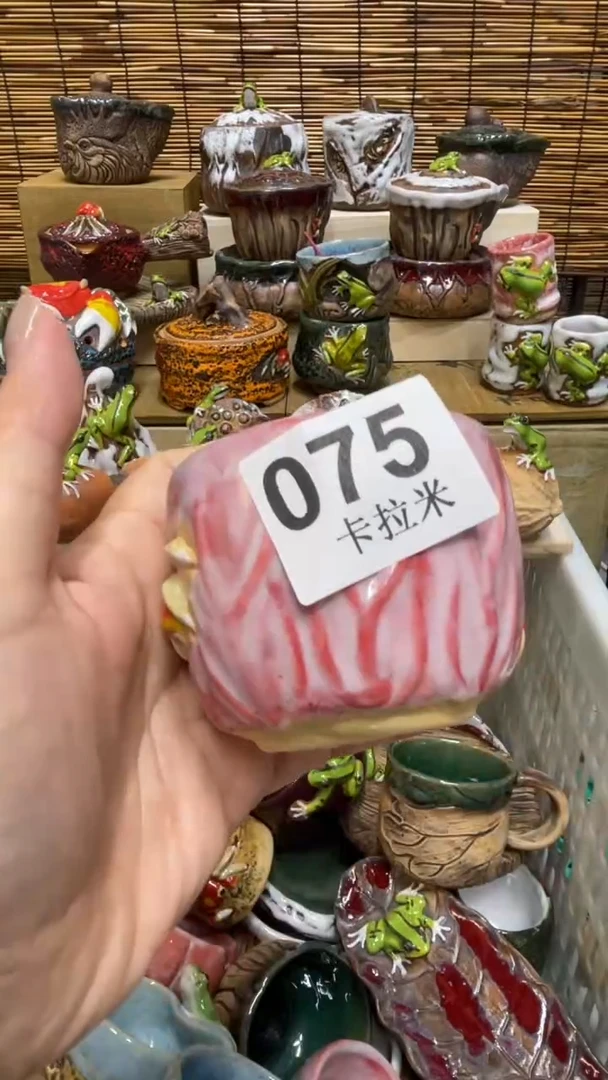 ?***天075精美粗陶手工柴烧