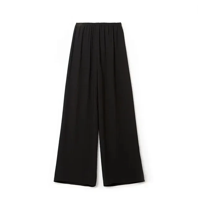 【李美丽专属】宽松休闲长裤格纹无弹气质休闲裤阔腿裤KZ22516