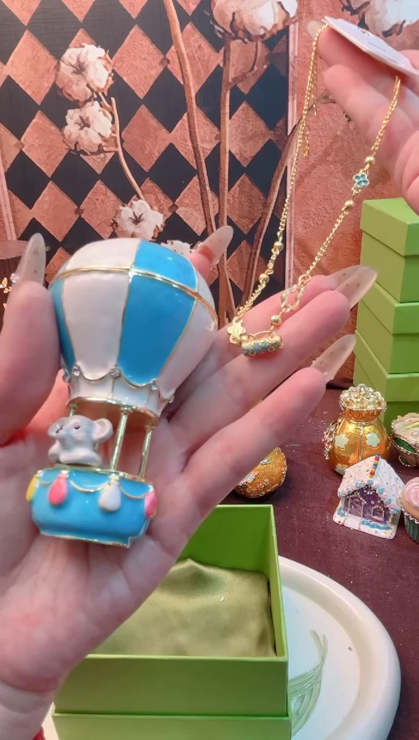 锌合金珐琅彩首饰盒摆件默认微瑕不退不换～