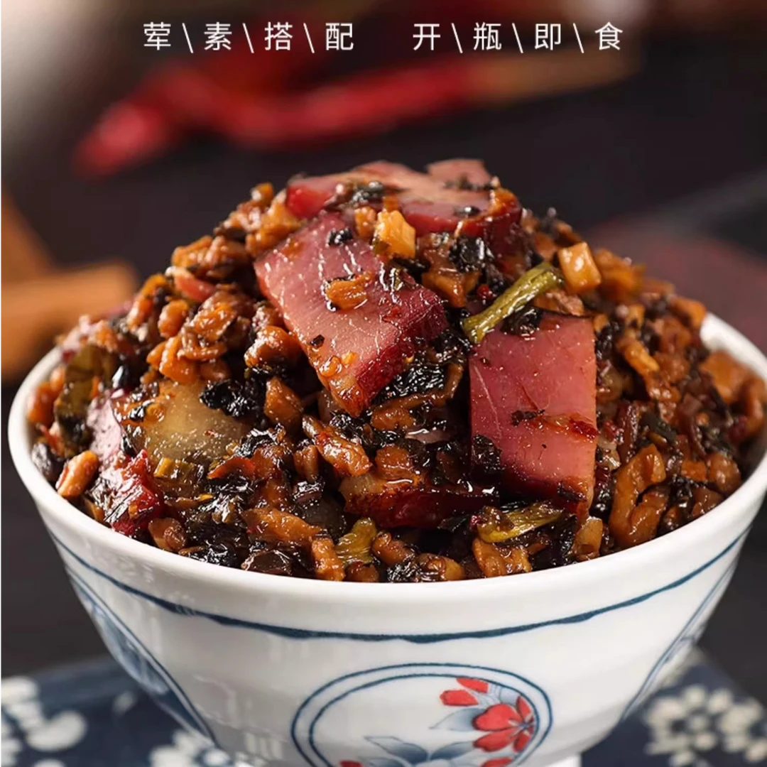 外婆菜腊肉湖南特产酱菜腊味下饭菜咸菜香辣可口萝卜丁即食下饭