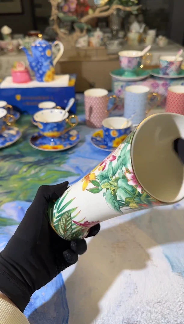 【闪购商品】瓷片骨瓷手绘描金可进微波炉洗碗机