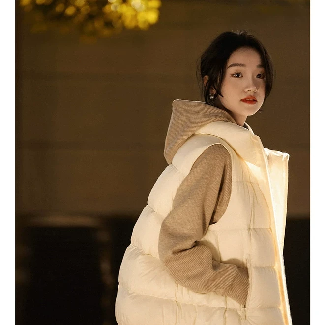 笑涵阁 暖奢95白鹅绒“小火炉”立领马甲羽绒服YRH765855VG