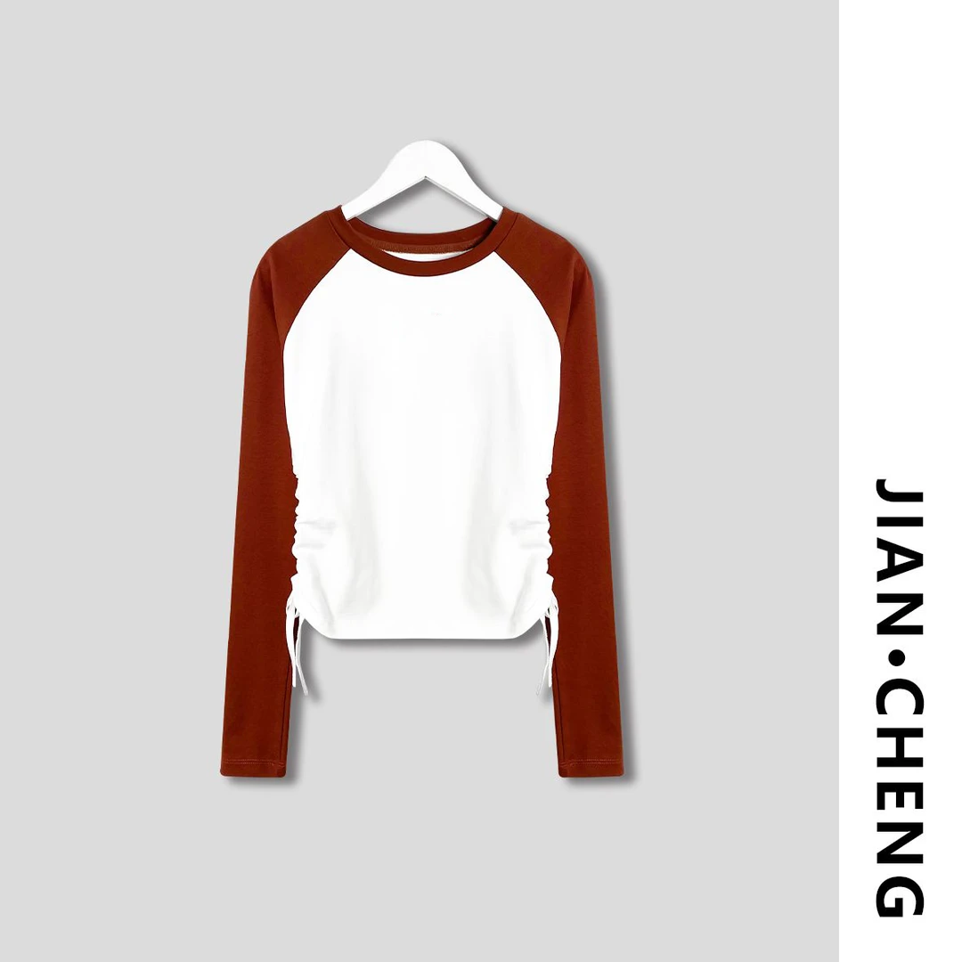 【简柽】抽绳插肩袖T恤D502-A406-2083