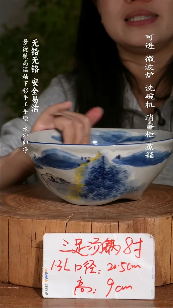 碗陶瓷景德镇高温瓷釉下彩手绘陶瓷