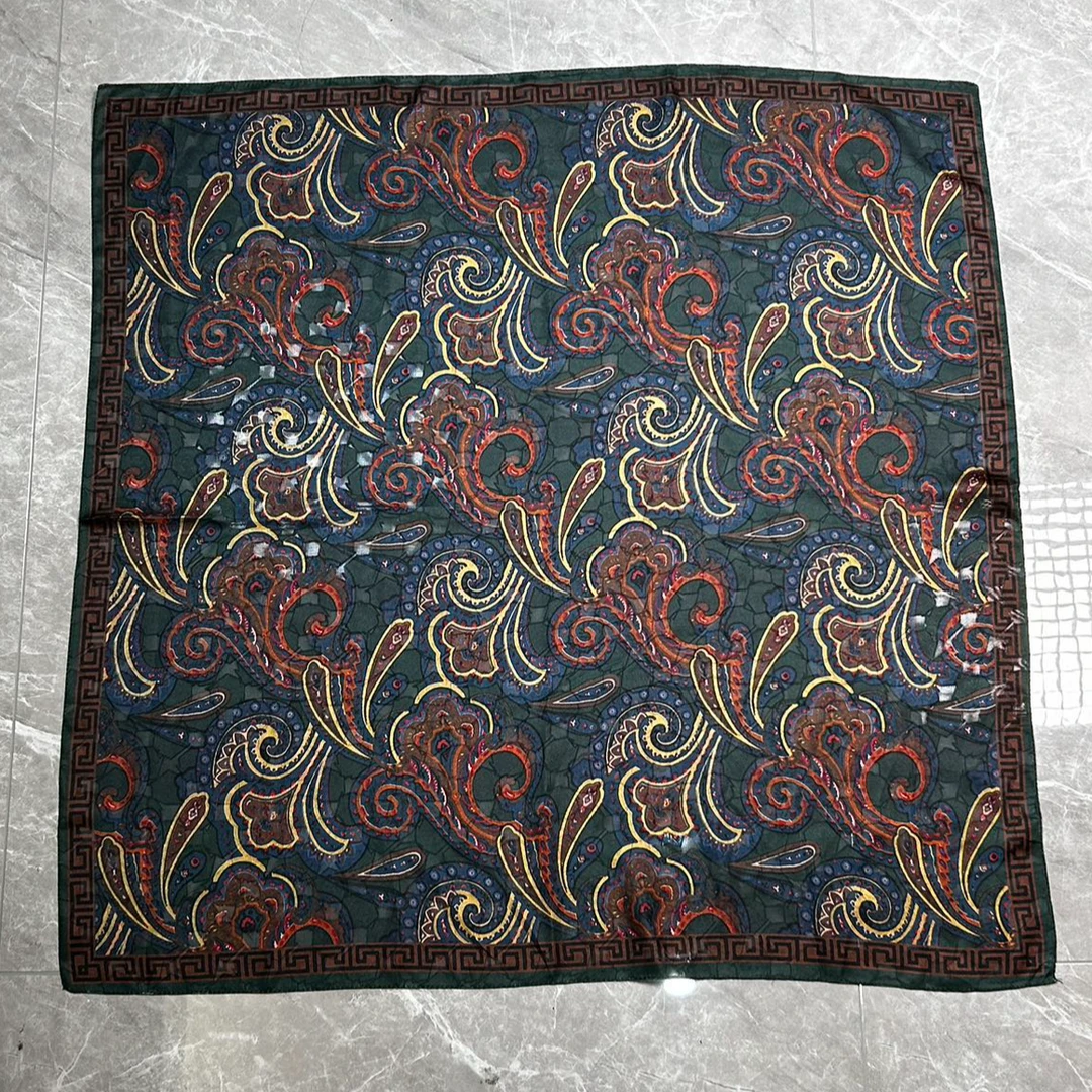 （霓虹腰果）桑波缎方巾85*85左右围巾