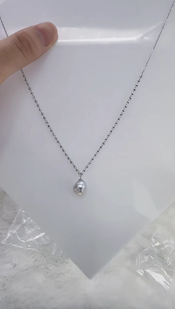 银S925镶嵌淡水珍珠DA珍珠吊坠  y209