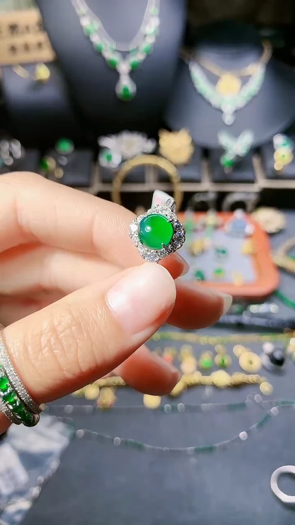 【闪购商品】翡翠戒指银S925镶嵌戒指