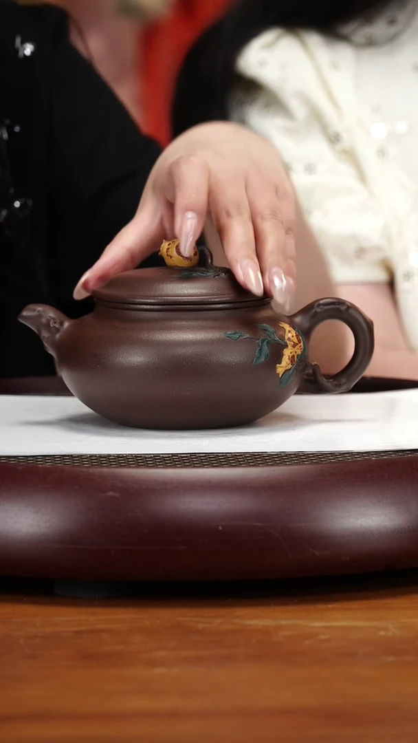 茶壶紫砂36JYH仿古石榴 老紫泥